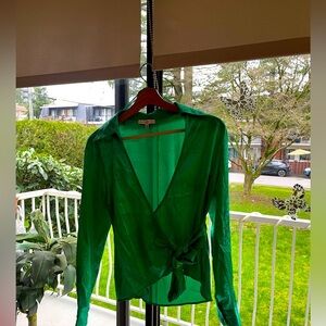 Maison D’Amelie green front knot top